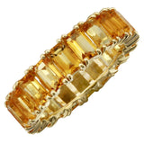 14k Rose Gold Emerald Cut Citrine Ring
