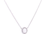 14K White Gold Diamond Mini Disc Necklace-Necklaces-majolie-WHITE GOLD-