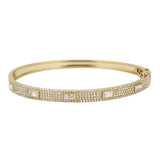 14K Rose Gold Diamond Bangle with Baguette Accents-Bracelets-Maurice's Jewelers-Yellow Gold-