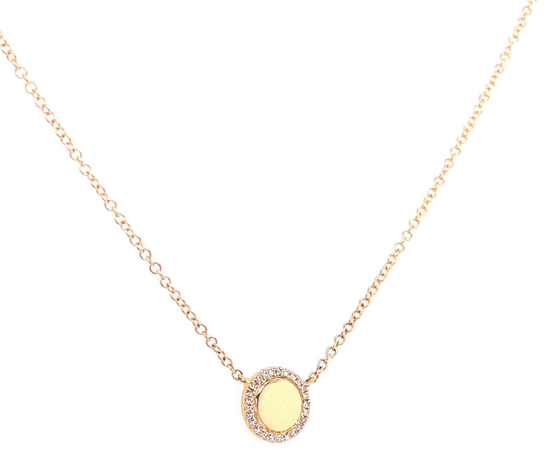 14K White Gold Diamond Mini Disc Necklace-Necklaces-majolie-YELLOW GOLD-