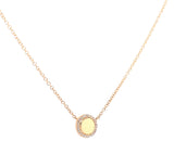 14K Yellow Gold Diamond Mini Disc Necklace