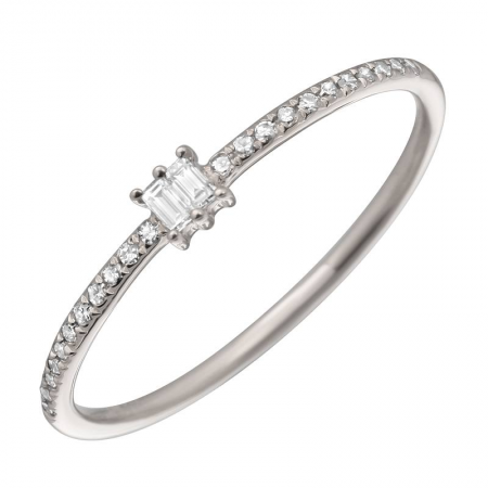 14K White Gold Diamond Ring