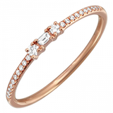 14K White Gold Diamond Stackable Ring