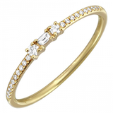 14K White Gold Diamond Stackable Ring