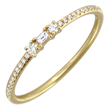 14K White Gold Diamond Stackable Ring