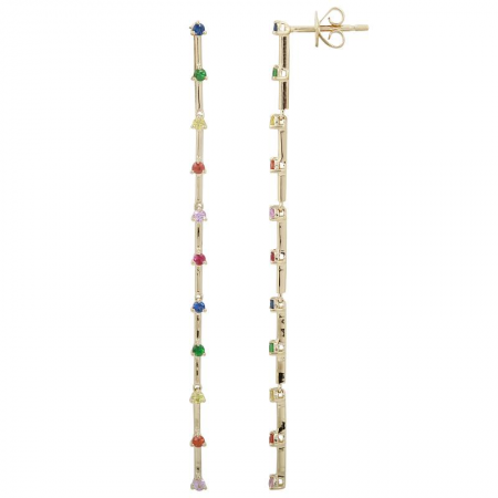 14k Yellow Gold Gemstone Earrings