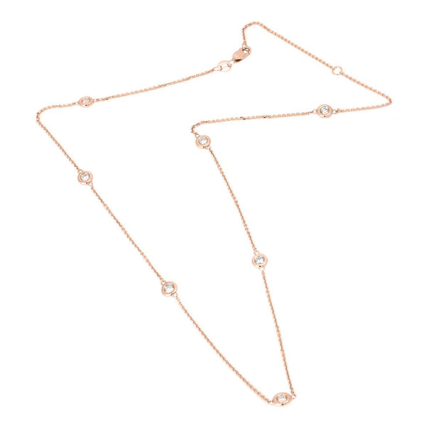 14K Rose Gold Diamond By The Yard Necklace