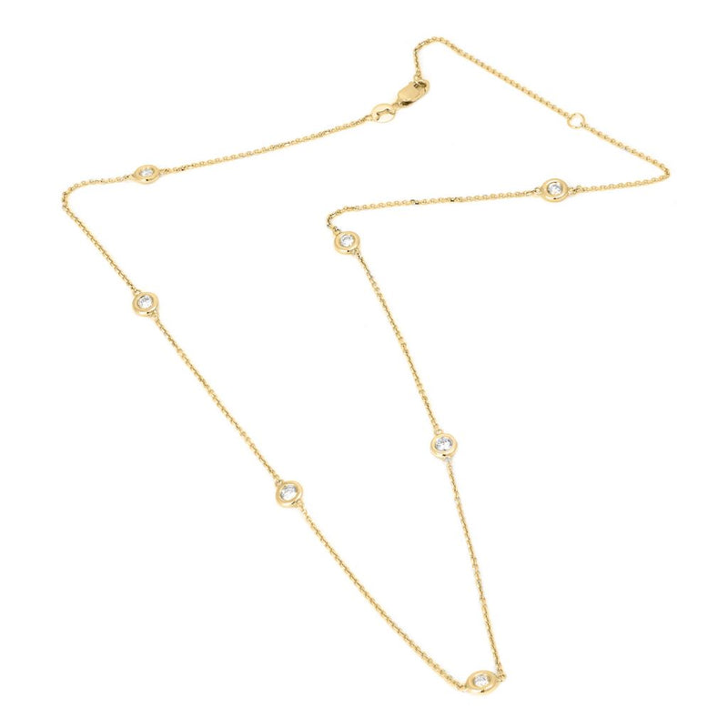 14K Rose Gold Diamond By The Yard Necklace-Necklaces-Maurice's Jewelers-YELLOW GOLD-