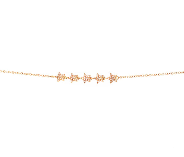 14K Yellow Gold Diamond Star Bracelet-Bracelets-majolie-