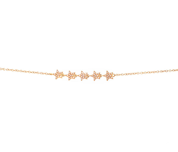 14K Yellow Gold Diamond Star Bracelet