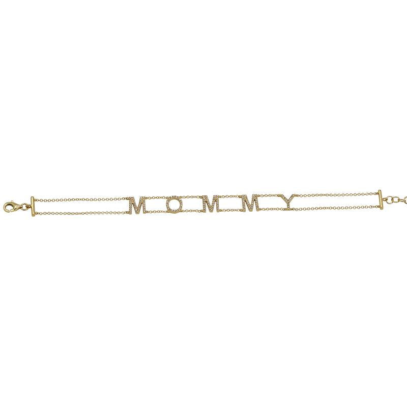 14K Yellow Gold Diamond "Mommy" Bracelet-Bracelets-superbell-