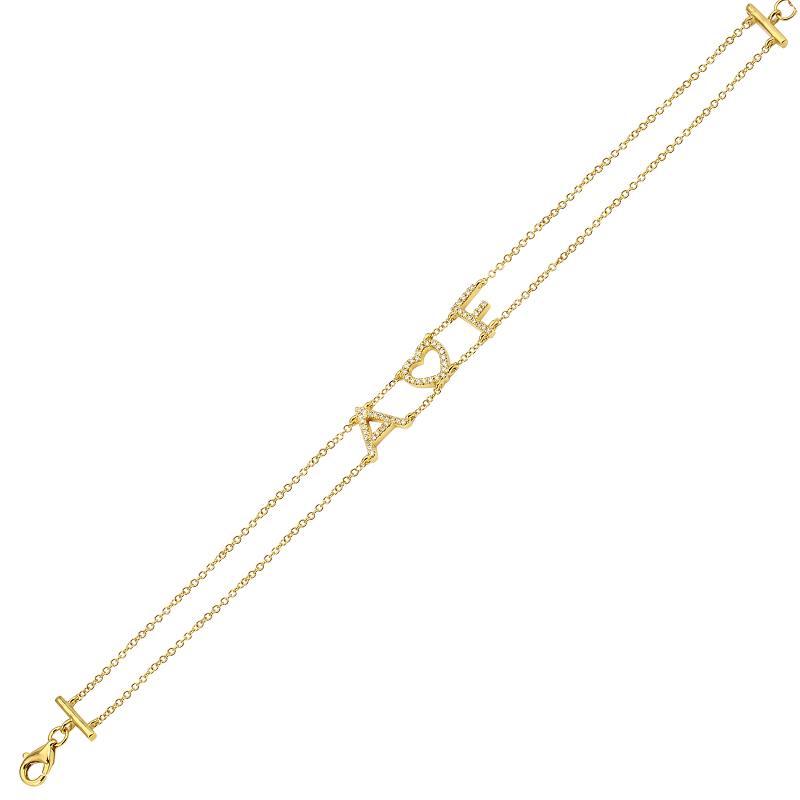 14k Yellow Gold Diamond Personalized Bracelet (7.5MM)- Customize Yours!-Bracelets-superbell-
