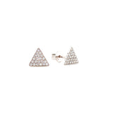 14K White Gold Diamond Large Triangle Earrings