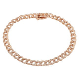 14k White Diamond Curb Link Bracelet
