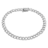 14K Rose Gold Diamond Curb Link Bracelet