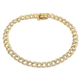 14K Rose Gold Diamond Curb Link Bracelet