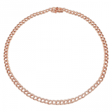 14K White Gold Diamond Cuban Link Choker