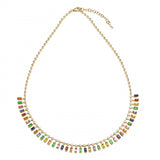 14K Yellow Gold Multi-Sapphire Gemstone Necklace-Necklaces-superbell-