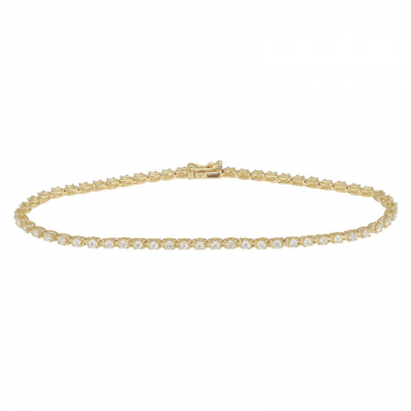 14k Yellow Gold Diamond Tennis Bracelet-Bracelets-superbell-