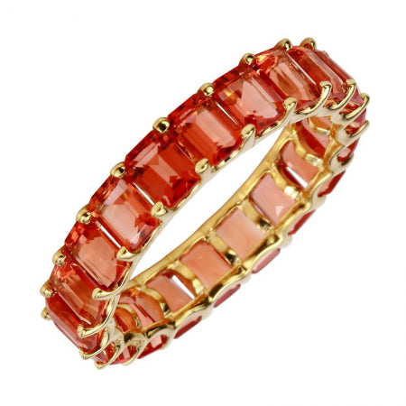 14k Yellow Gold Sunstone Gemstone Eternity Ring