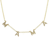 14K White Gold Diamond "Mama" Necklace-Necklaces-Maurice's Jewelers-YELLOW GOLD-
