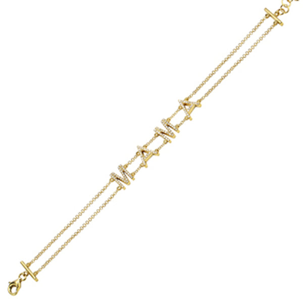 14K Yellow Gold Diamond "MAMA" Bracelet