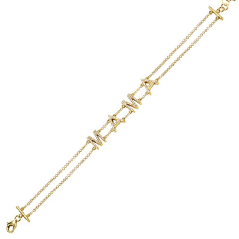 14K Yellow Gold Diamond "MAMA" Bracelet-Bracelets-Maurice's Jewelers-