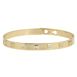 14k Yellow Gold Baguette Diamond Latch Bangle-Bracelets-Maurice's Jewelers-