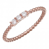 14K Rose Gold Diamond Beaded Ring-Rings-Maurice's Jewelers-Rose Gold-