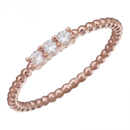 14K Rose Gold Diamond Beaded Ring-Rings-Maurice's Jewelers-Rose Gold-