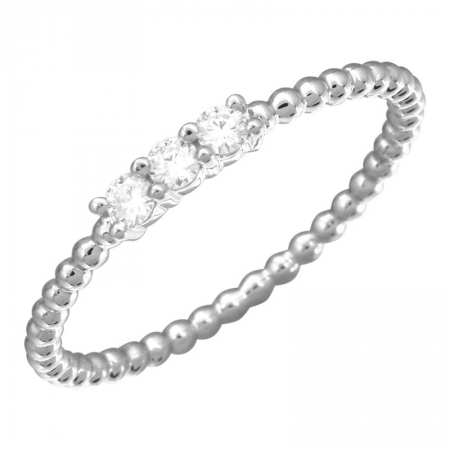 14K Rose Gold Diamond Beaded Ring-Rings-Maurice's Jewelers-White Gold-