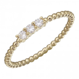 14K Rose Gold Diamond Beaded Ring-Rings-Maurice's Jewelers-Yellow Gold-