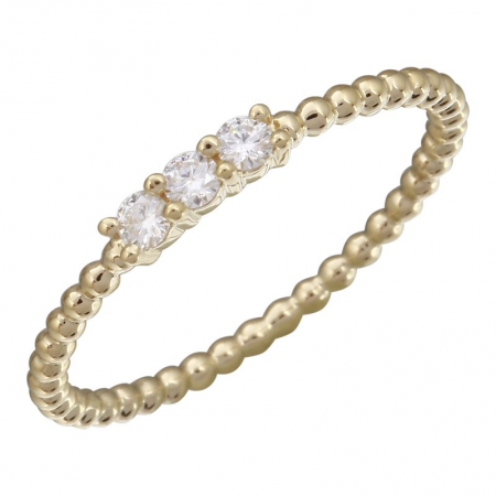 14K Rose Gold Diamond Beaded Ring-Rings-Maurice's Jewelers-Yellow Gold-