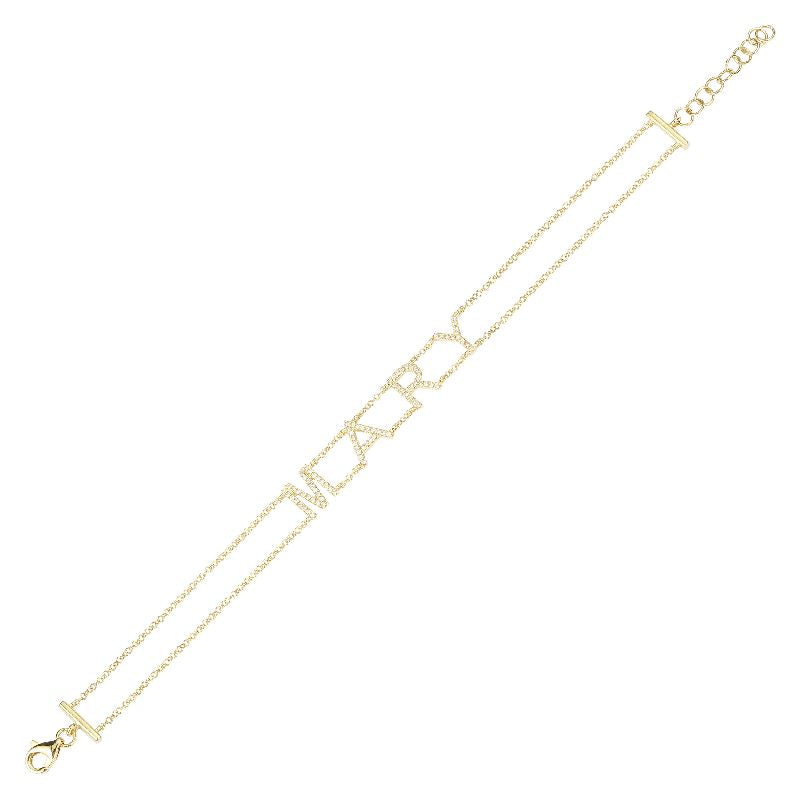 14k Yellow Gold Diamond Personalized Bracelet (7.5MM)- Customize Yours!-Bracelets-superbell-