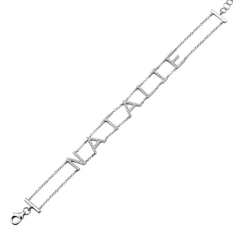 14K Diamond Personalized Bracelet (7.5mm)- Customize yours!-Bracelets-Maurice's Jewelers-