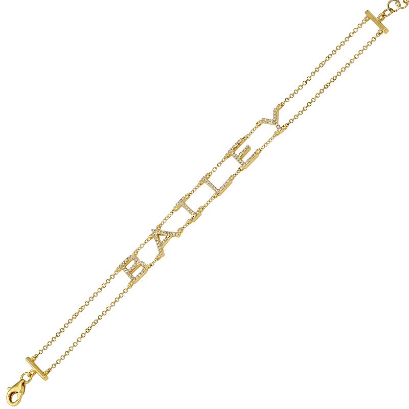 14k Yellow Gold Diamond Personalized Bracelet (7.5MM)- Customize Yours!-Bracelets-superbell-