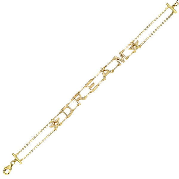 14k Yellow Gold Diamond Dream Bracelet-Bracelets-superbell-