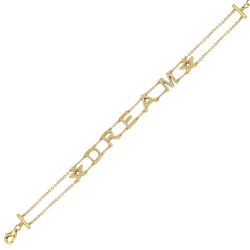 14k Yellow Gold Diamond Dream Bracelet-Bracelets-superbell-