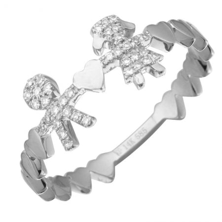 14K White Gold Diamond Children Ring-Rings-Maurice's Jewelers-