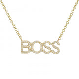 14K Yellow Gold Diamond "BOSS" Necklace