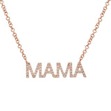 14K White Gold Diamond "MAMA" Necklace