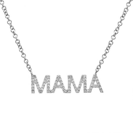 14K Rose Gold Diamond "MAMA" Necklace