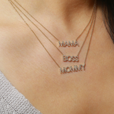 14K Yellow Gold Diamond "MAMA" Necklace-Necklaces-Maurice's Jewelers-
