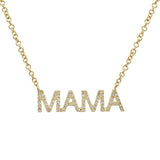 14K White Gold Diamond "MAMA" Necklace