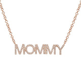 14K White Gold Diamond "MOMMY" Necklace-Necklaces-Maurice's Jewelers-Rose Gold-