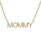 14K White Gold Diamond "MOMMY" Necklace-Necklaces-Maurice's Jewelers-Yellow Gold-