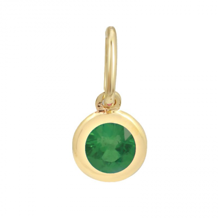 14K Yellow Gold Bezel Set Necklace Charm-Charms & Pendants-Maurice's Jewelers-EMERALD-