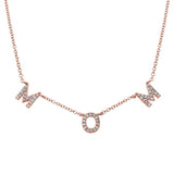 14K Rose Gold Diamond Mom Necklace-Necklaces-Maurice's Jewelers-ROSE GOLD-