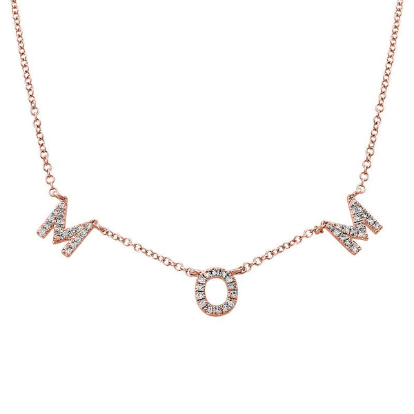 14K Rose Gold Diamond Mom Necklace Maurice s Jewelers