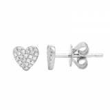 14K Rose Gold Heart Diamond Earrings-earrings-Maurice's Jewelers-WHITE GOLD-